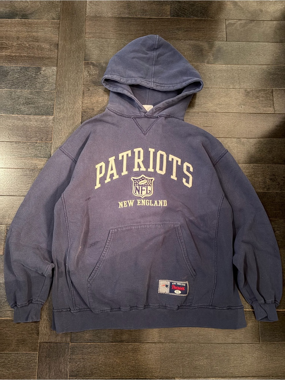 Vintage NFL Originals New England Patriots Distressed Faded Hoodie Y2K